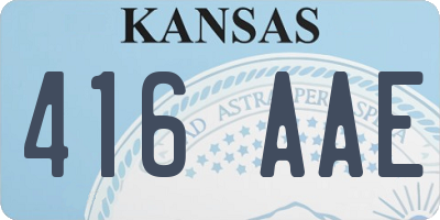 KS license plate 416AAE