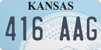 KS license plate 416AAG