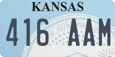 KS license plate 416AAM