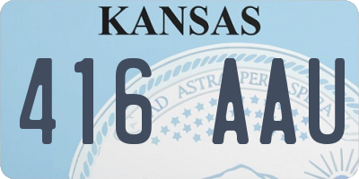 KS license plate 416AAU