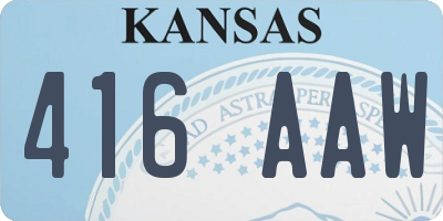 KS license plate 416AAW