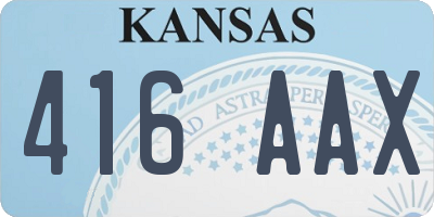 KS license plate 416AAX