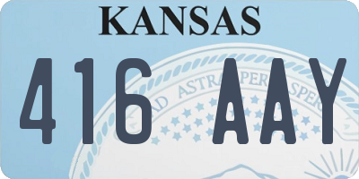 KS license plate 416AAY