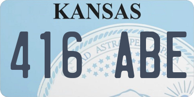 KS license plate 416ABE