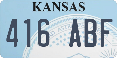 KS license plate 416ABF