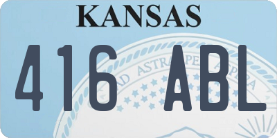 KS license plate 416ABL