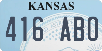 KS license plate 416ABO