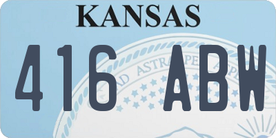 KS license plate 416ABW