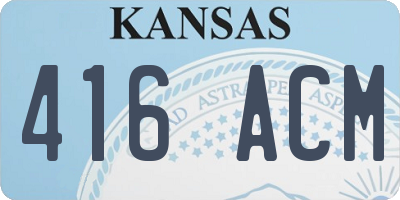 KS license plate 416ACM