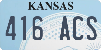 KS license plate 416ACS