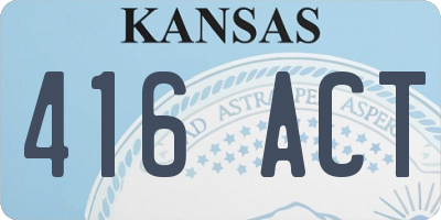 KS license plate 416ACT