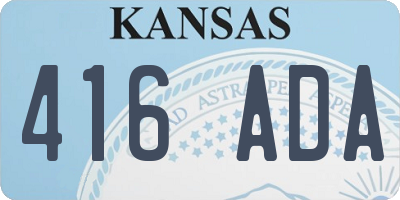 KS license plate 416ADA
