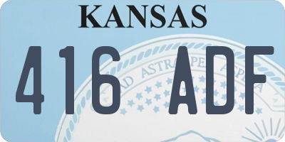 KS license plate 416ADF