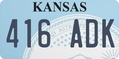 KS license plate 416ADK