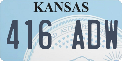 KS license plate 416ADW