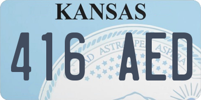 KS license plate 416AED