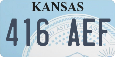 KS license plate 416AEF