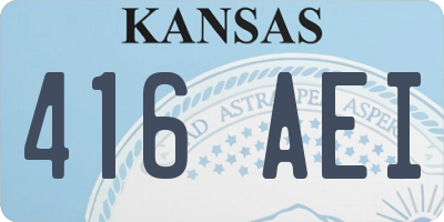 KS license plate 416AEI