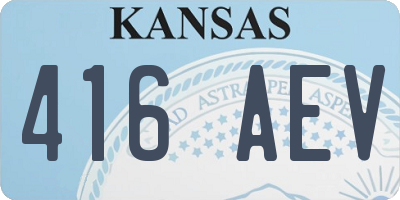 KS license plate 416AEV