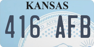 KS license plate 416AFB