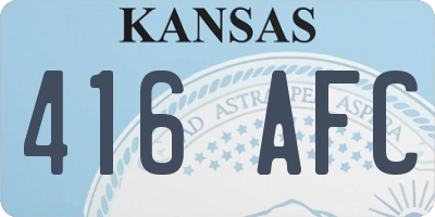 KS license plate 416AFC