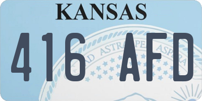 KS license plate 416AFD