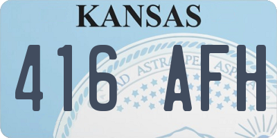 KS license plate 416AFH