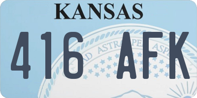 KS license plate 416AFK