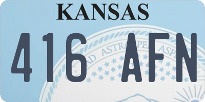 KS license plate 416AFN