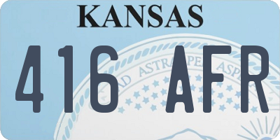 KS license plate 416AFR