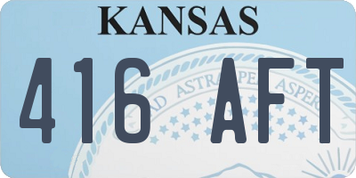 KS license plate 416AFT