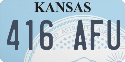 KS license plate 416AFU