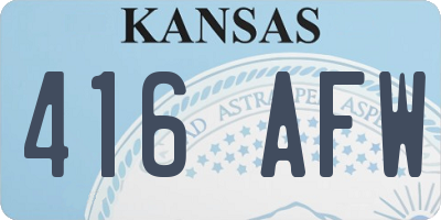 KS license plate 416AFW
