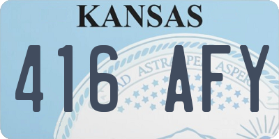 KS license plate 416AFY