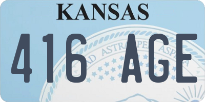 KS license plate 416AGE