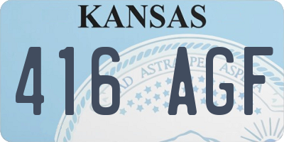 KS license plate 416AGF