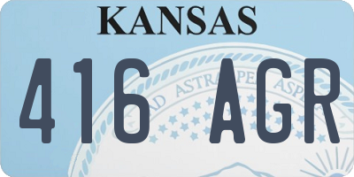 KS license plate 416AGR
