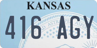 KS license plate 416AGY