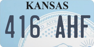 KS license plate 416AHF