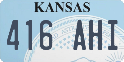 KS license plate 416AHI