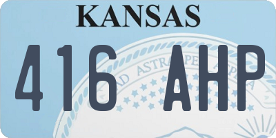 KS license plate 416AHP