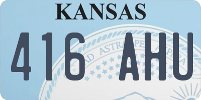 KS license plate 416AHU