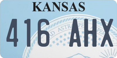 KS license plate 416AHX