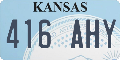 KS license plate 416AHY