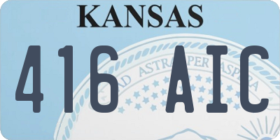 KS license plate 416AIC
