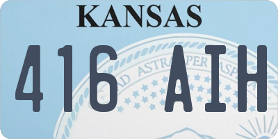 KS license plate 416AIH