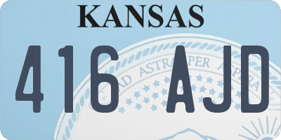 KS license plate 416AJD