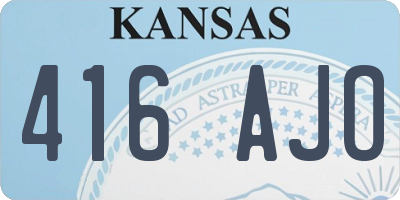 KS license plate 416AJO