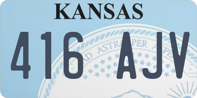 KS license plate 416AJV