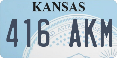 KS license plate 416AKM